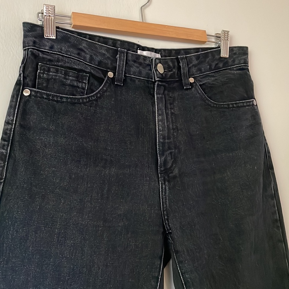 NEED SUPPLY Pen Fit High Rise Relaxed Straight Leg Jeans in Broken Black - Picture 15 of 16